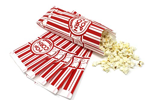 Popcorn Bags - Classic Disposable Toxic-Free Paper Bags for Movie Night, Cinema or Other Event - Fresh Popcorn Served Warm | Food-Grade & Oil-Proof (75, 2 oz)