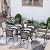 BUPPLEE 7-Piece Outdoor Patio Dining Set - 6 Stackable Texlin Sling Chairs & 63" Table, Weatherproof Low-Maintenance Furniture for Yard/Porch/Poolside/Garden, Includes Umbrella Hole