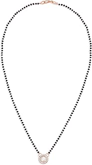 Rose Gold Austrian Diamonds & Artificial Beads Embellished Mangalsutra For Women-ZPFK16908