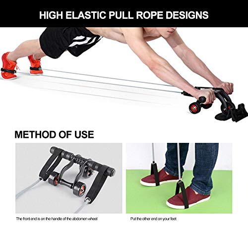 Corda de Roda Abdominal, 2 pcs Corda de Tração Auxiliar da Roda Abdominal Roda de Rolo Roda Barriga