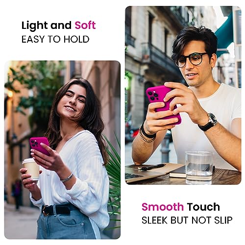 Image of FireNova Designed for iPhone 16 Pro Max Case, Silicone Upgraded [Camera Protection] Phone Case, Soft Anti-Scratch Microfiber Lining Inside, 2024, Hot Pink