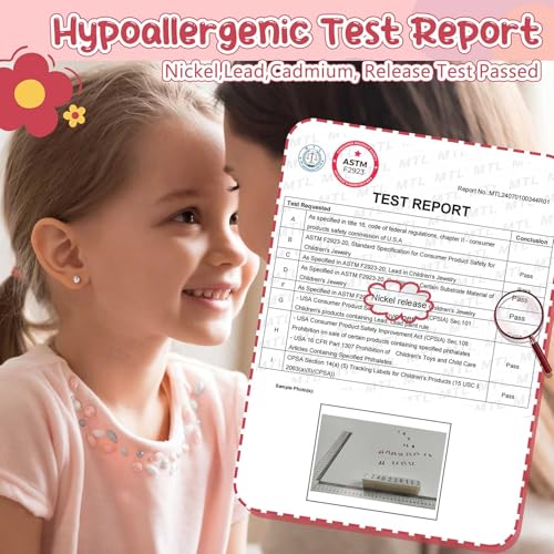 Jstyle Hypoallergenic Surgical Steel Earrings for Girls Women Stainless Steel Flat Back Earrings Set Colorful Cute Pearl Ball Flower Heart Stud Earring for Girls Jewelry2