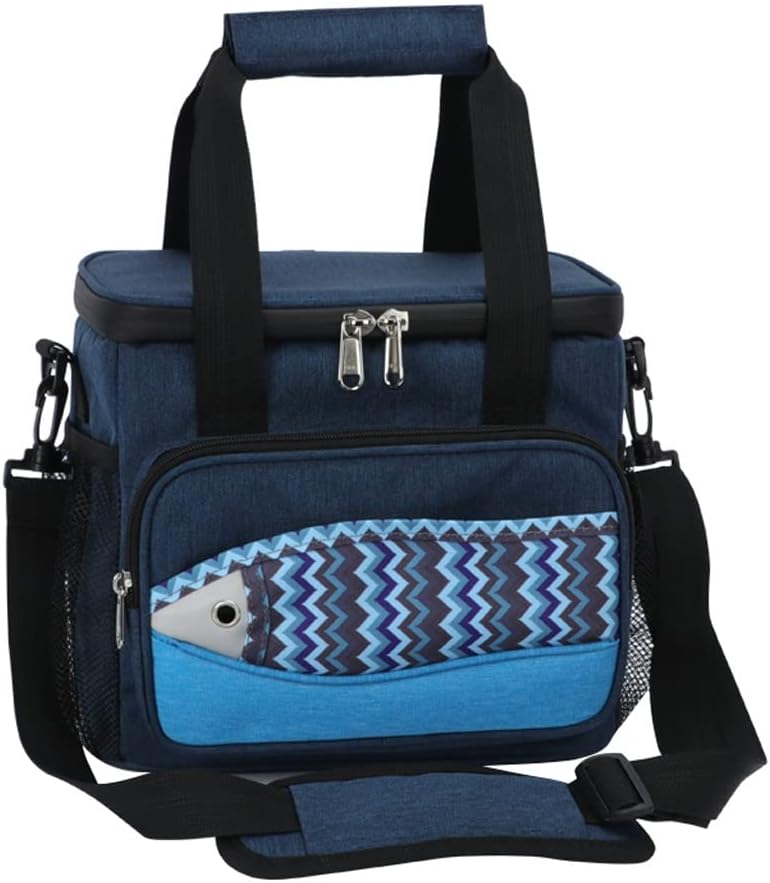 Cooler Bag with Shoulder Strap Leakproof Thermal Refrigerator Beach Beer(Black)