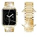 Vlokomz Band for Apple Watch Diamond Band, Rhinestone Luxury Diamond Stainless Steel Replacement Bands for Apple Watch 42mm 44mm 45mm 49mm Ultra Series 8 7 6 5 4 3 2 1 SE Edition (Gold, 42/44/45/49MM)