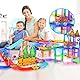 PicassoTiles Magnetisches Spielzeugauto-Set, beleuchtet, sehr detailliert, kompatibel mit Magnet-Rennbahn, STEM-LKW, Ersatzzubehör, pädagogische Bausätze für Kleinkinder, Jungen und Mädchen, ab 3