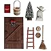 Deko Dänische Wichtel Tür Wichteltür Nissedor Befestigen an der Wand Türwand hängende Ornamente Weihnachten Miniatur Wichtel Set Zubehör Weihnachtsbaum Dekokranz Holzleiter Garten Deko Ornament