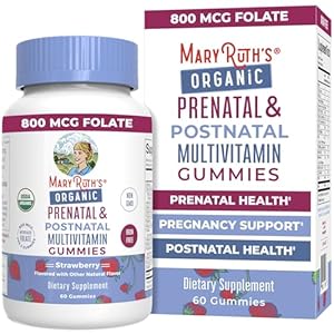 MaryRuth Organics Prenatal Vitamins for Women | USDA Organic Prenatal Gummies | Postnatal Vitamins for Women Breastfeeding | Methylfolate 800 mcg DFE | Iodine | Vegan | Non GMO | 30 Servings