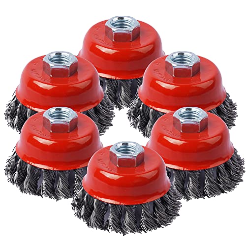 Wire Cup Wheel Brush,3 Inch Twisted Knotted With 5/8-Inch-11 Unc Threaded Arbor For Heavy Cleaning Rust,Stripping And Abrasive For Angle Grinder #TOP17