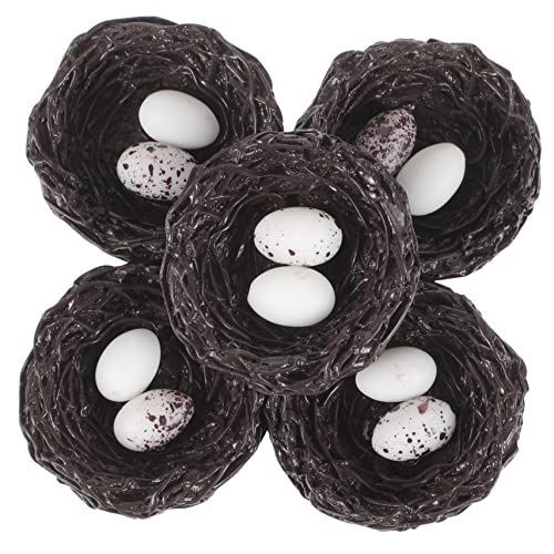 Alipis 5 Piezas Nido de pájaro simulado Juguetes para pájaros baño para pájaros Colgante nidos de pajaros Exterior Nido pajaros Exterior decoración del hogar Nido de pájaros de Pascua