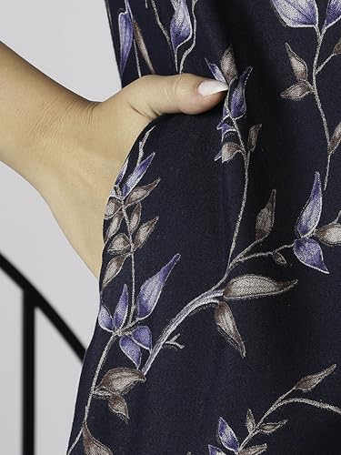 Image of 9shines Label Premium Alpine Maxi Designer Nighty | Floral Print Maxi for Women | Night wear for Women | | Full Length Night Gown for Women | Night Dress for Women Stylish (2467)