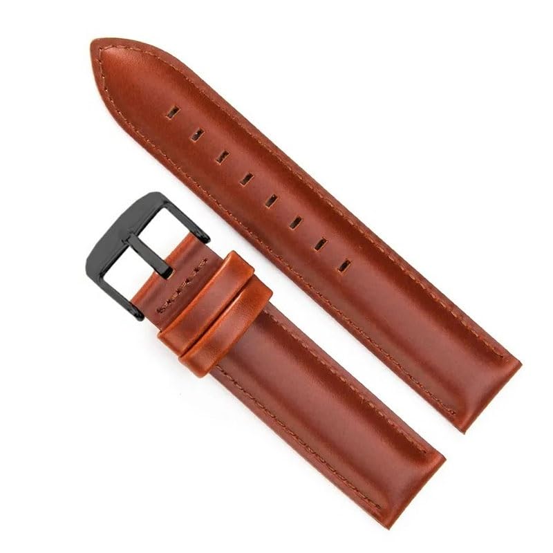 Bracelet de montre en cuir haut de gamme DW 22mm avec boucle noire élégante