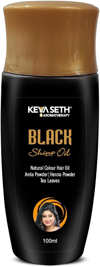 Black Shine Oil, 100% Natural Hair Colour oil by Keya Seth Aromatherapy, 100ml