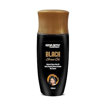 KEYA SETH AROMATHERAPY Black Shine Oil, 100% Natural Hair Colour oil 100ml