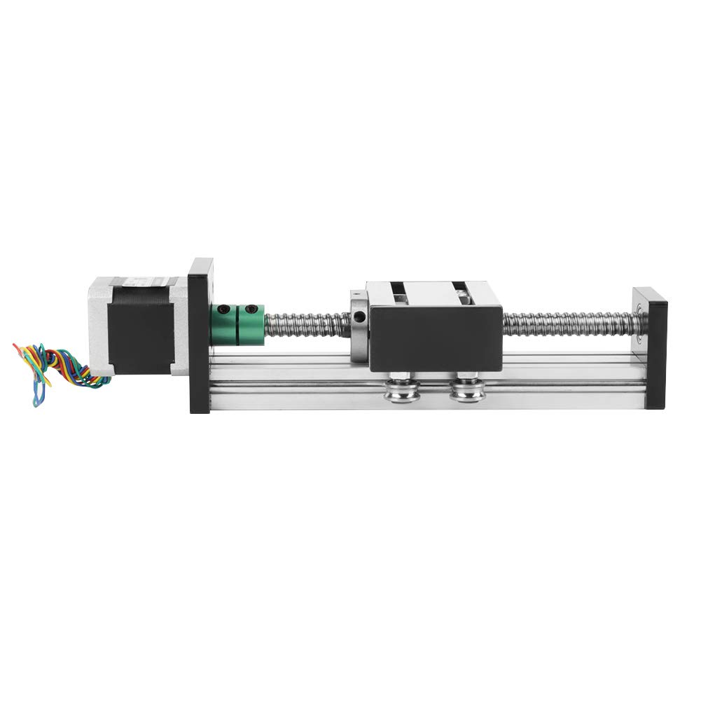 Guía lineal de tornillo de bola Actuador lineal de husillo de bolas 1204 Guía de carrera de deslizamiento del actuador de etapa larga de 100 mm con motor paso a paso para enrutador CNC