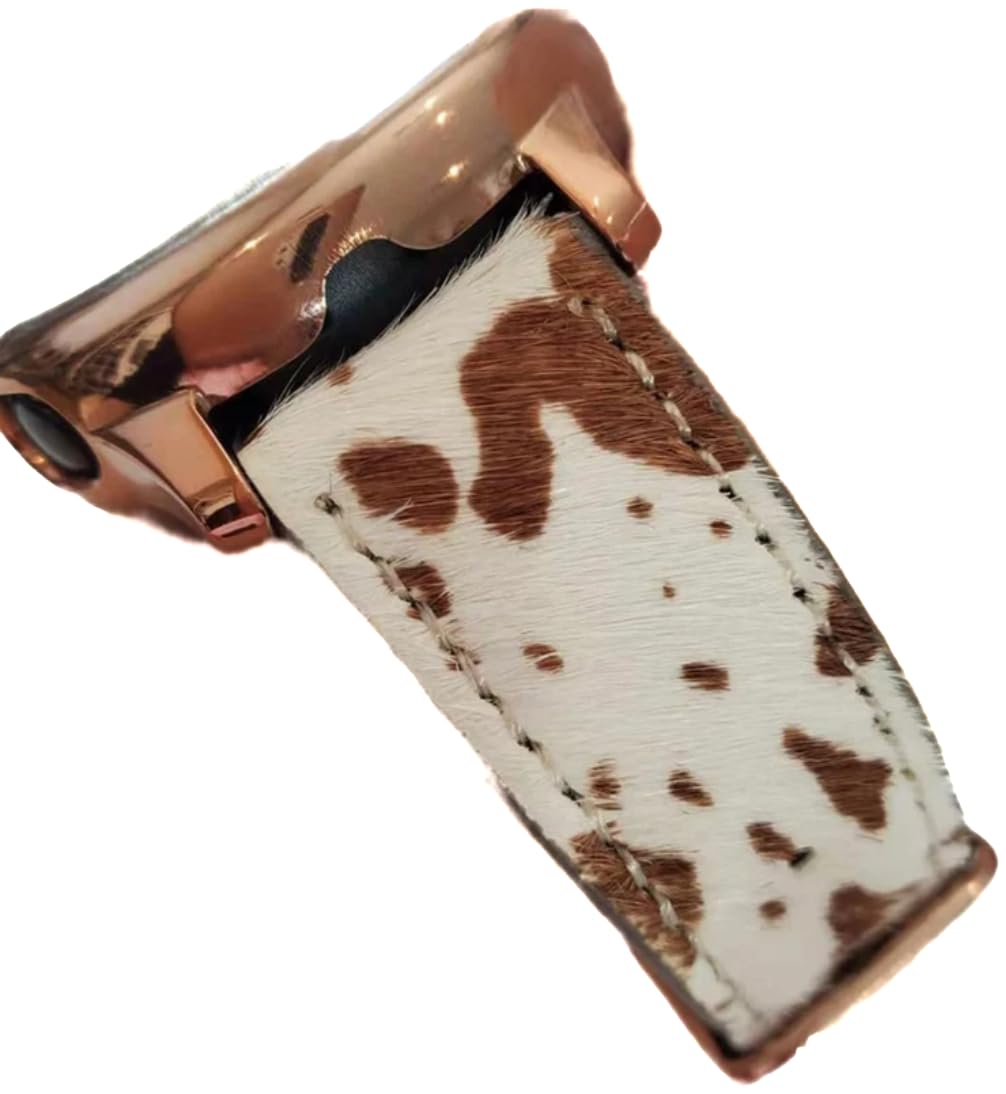 DSAAplusFurry Cow Leather Band For Samsung Galaxy Watch 6 5 40mm 44mm/ Galaxy Watch 5 Pro 45mm Band Galaxy Watch 4 40mm 44mm/ Active 2 40mm 44mm Bands 20mm Watch Strap