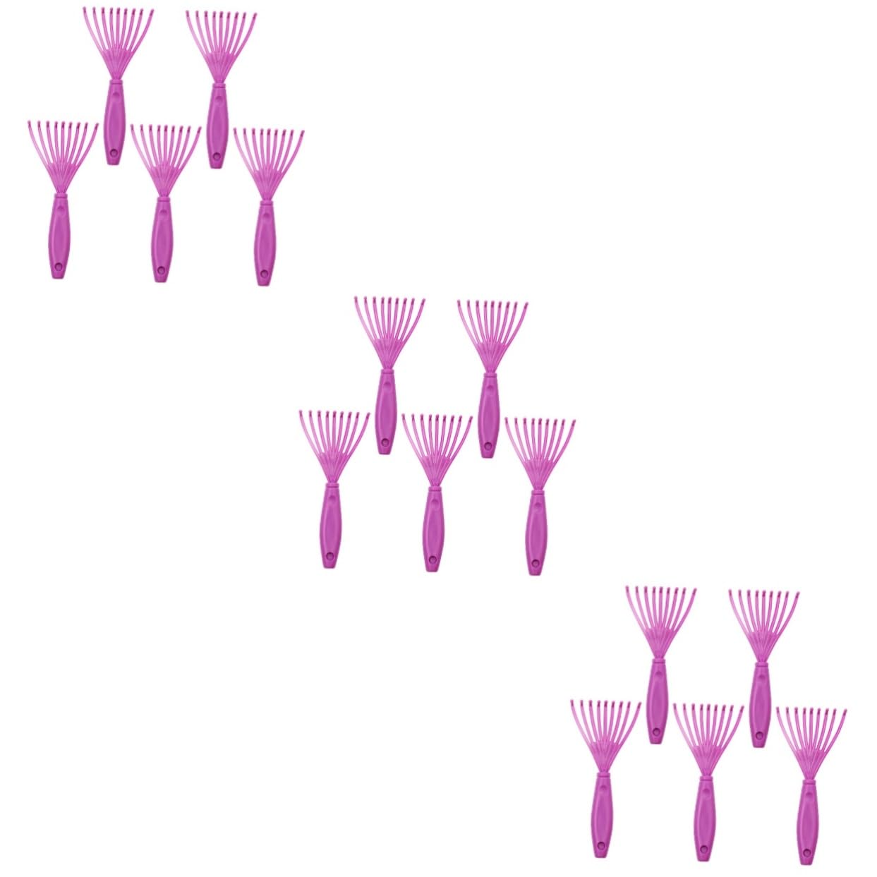 Angoily 3sets Pet Grooming Kit Comb Cleaner Hairbrush Cleaning Tool Brush Tweezers Hair Cleaning Tool Hairpin Removal Plastic Curly Hair Comb Claw Hook 5pcs*3