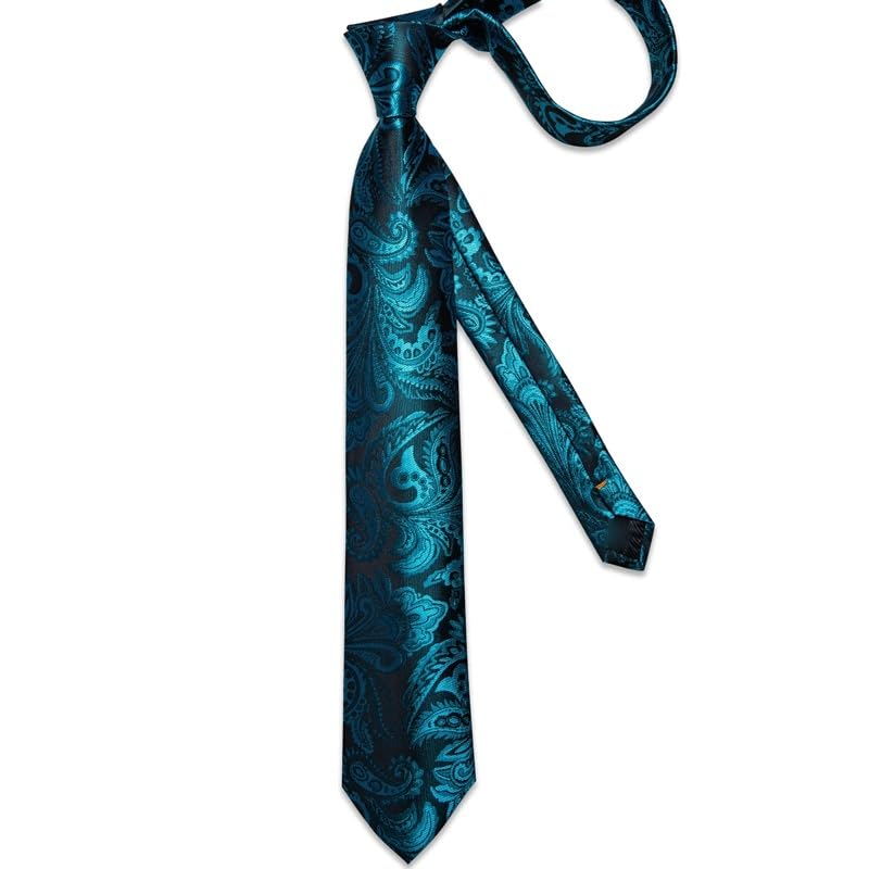 Juego de corbatas para hombre con pañuelo y gemelos miniatura 3