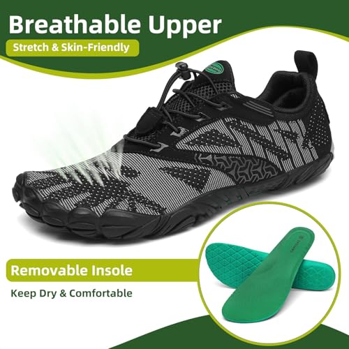 Image of SAGUARO Womens Mens Barefoot Shoes Minimalist Trail Runner Wide Toe Box Zero Drop Outdoor Cross Training Shoe