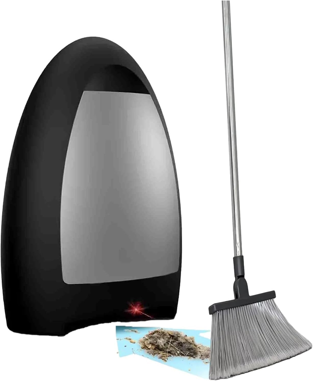 Barbershop Electric Trash Can, 1000w Touchless Stationary Vacuum with 3.6l Dust Box & Double Filtering, Powerful Suction & Smart Braking, for Sweeping Salon Pet Hair, Black