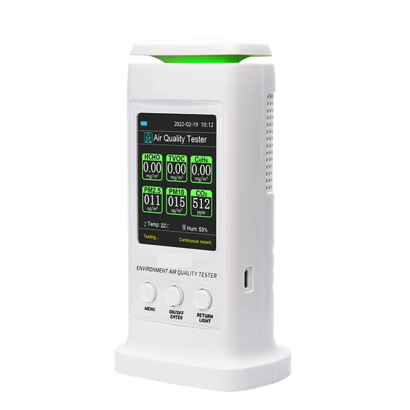 Luftqualitätstester 8-in-1-Luftqualitätsdetektor mit PC-Datenanalyse PM2.5 PM10 HCHO TVOC C6H6 CO2-Thermometer-Monitor Heimtester Ultraschnelle Datenerfassungszeiten