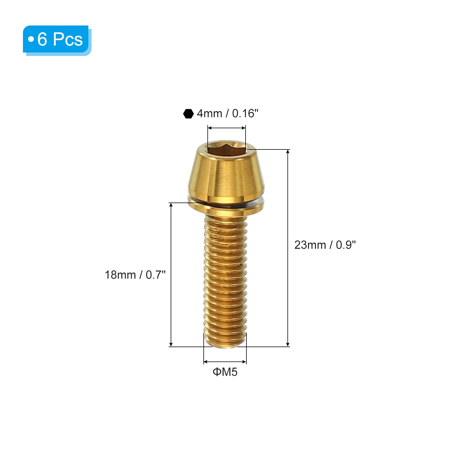 PATIKIL M5x18mm Titanium Bicycle Stem Bolt - Image 2
