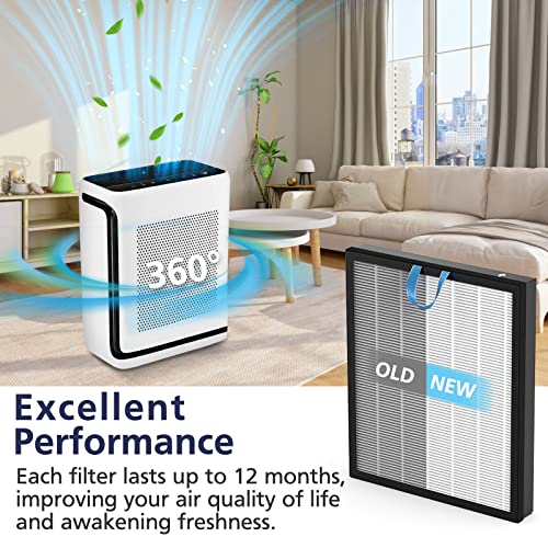 Vital 200S Replacement Filter for LEVOIT Vital 200S and Vital 200S-P Air Purifier, H13 True HEPA and High-Efficiency Activated Carbon Vital 200S-P Replacement Filter, Vital 200S-RF, 2 Pack, White