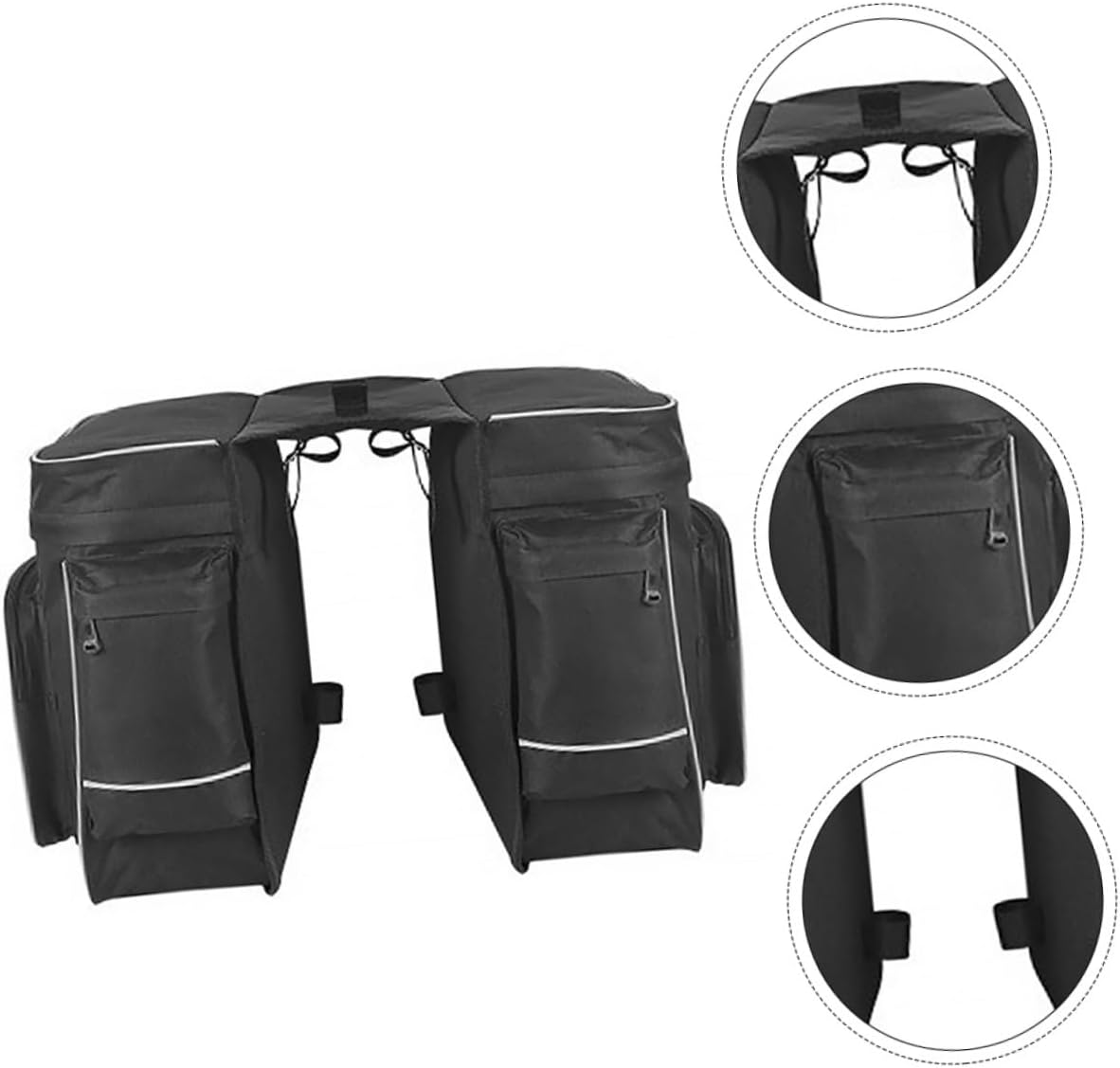 Mikikit 1pc Double-tail Bike Pannier Bags Rear Seat Storage Pack and Wear-resistant Cycling Accessory Easy to Install for Grocery Shopping and Outdoor Riding