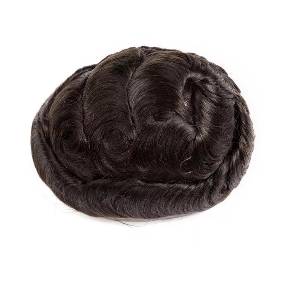 Toupee da uomo in pizzo mono fine,pezzo di capelli umani da uomo