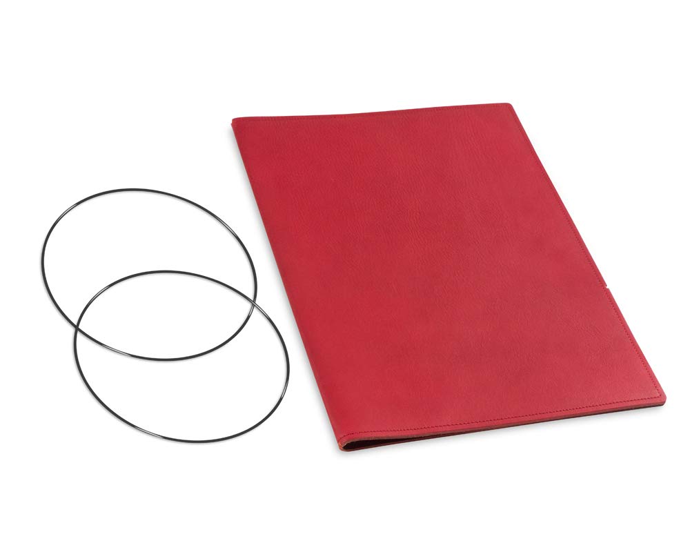 A4+, revolutionäres, nachhaltiges X17-Konzept für Notizbuch, Personal Organizer und Terminplaner/Hülle für 1 Heft! Belgisches Leder rot, Made in Germany, 17 Jahre Garantie*