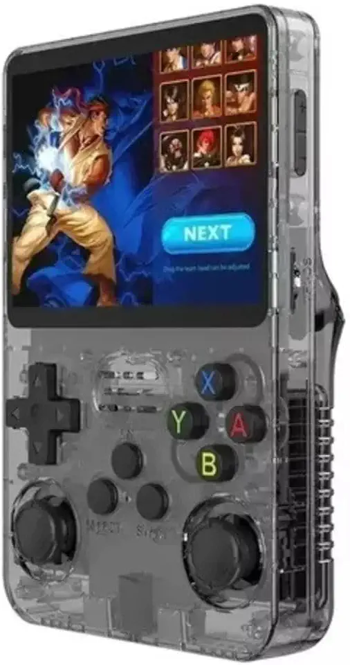 Game Portátil R36s Tela IPS 3.5 64GB 15 Mil jogos (Cinza)