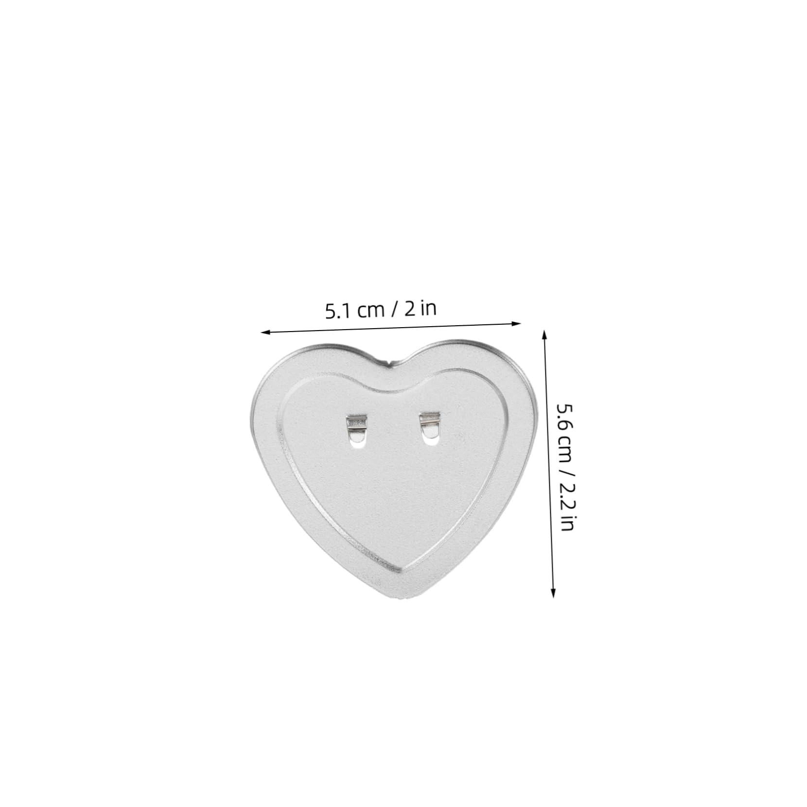 NUOBESTY 100sets Spille Commemorative Forma Di Cuore Kit Di Creazione Di Bottoni Con Parti Posteriori Vuote in Metallo Pellicola Trasparente e Carta Bianca Per Distintivi Fai Da Te e Decora