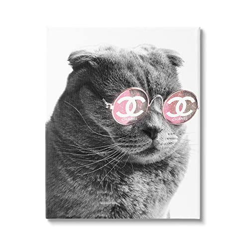 Stupell Industries Trendy Cat Wearing Glam Fashion Pink Sunglasses, Design By Ziwei Li #TOP17