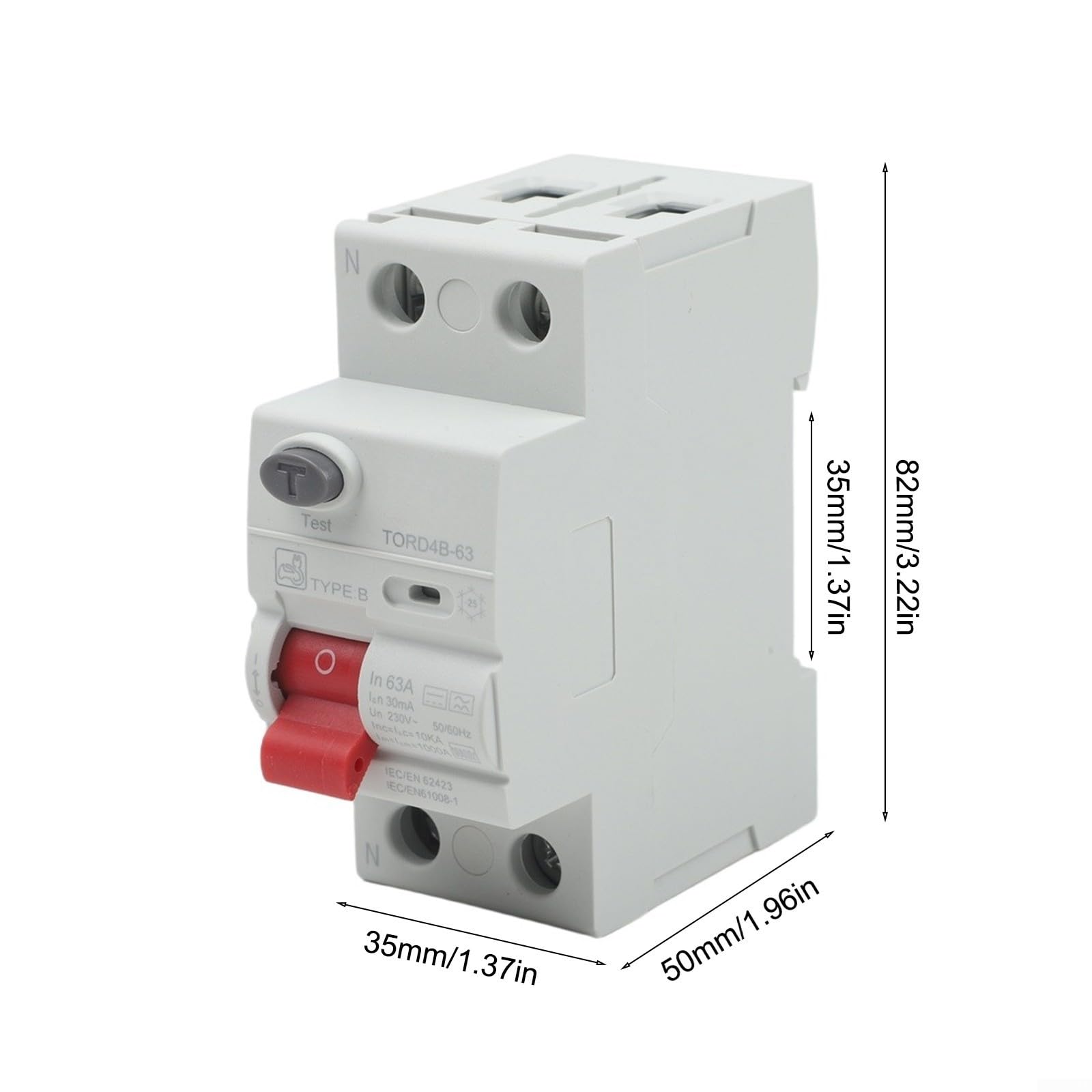 Disyuntor Corriente Residual B 63A 30mA Seguro Disyuntor Corriente