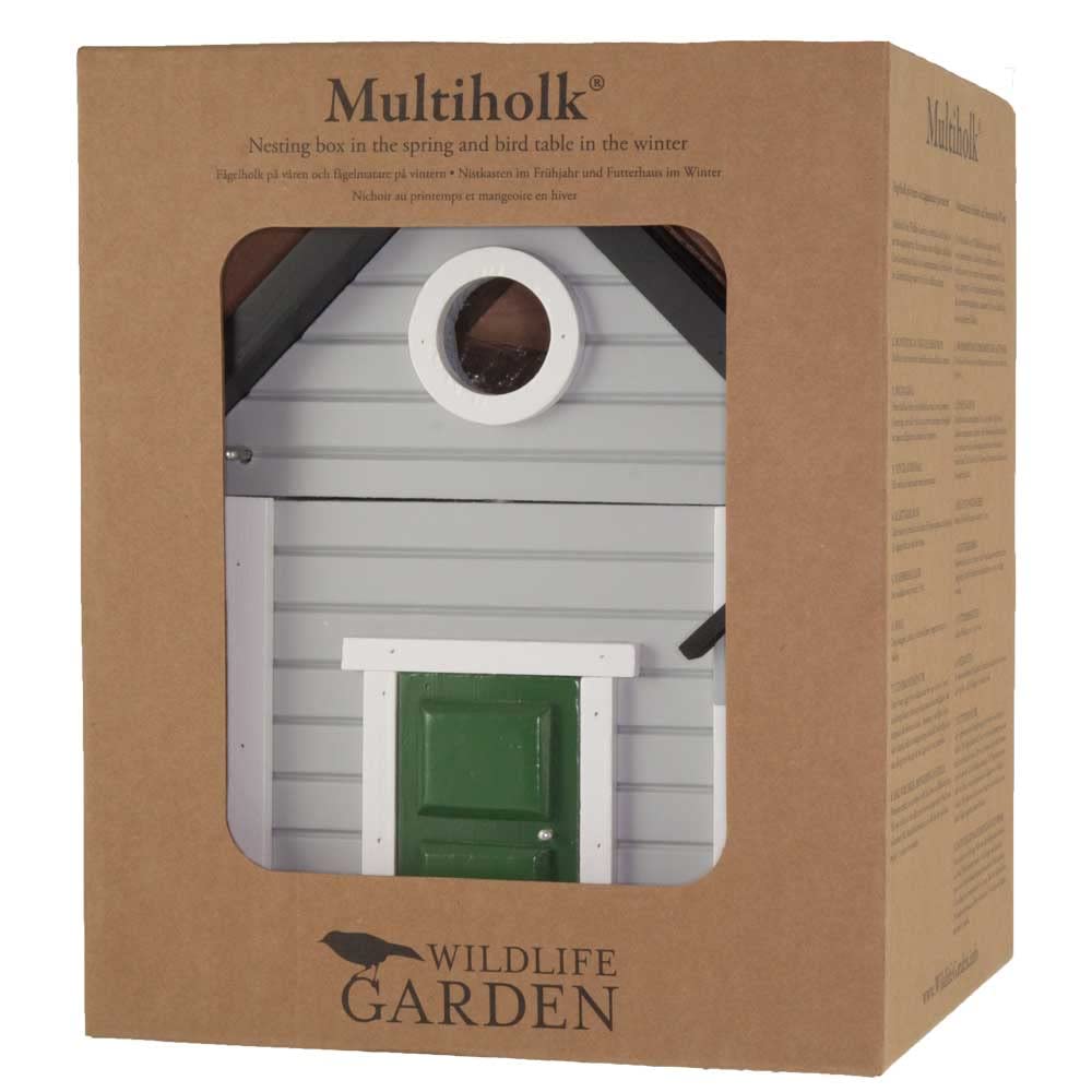 Wildlife Garden WG119 Multiholk Grey House – La mangiatoia combinata e nidificatore in legno