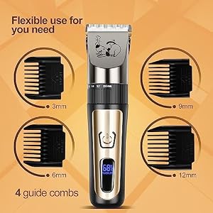 Dog Clippers, Cordless Low Noise Rechargeable Electric Dog Grooming Clipper Kit, Adjustable Clipper Comb & Detachable Blades Dog Trimmer, Suitable for Dogs, Cats, Pets Dog Clippers, Cordless Low Noise Rechargeable Electric Dog Grooming Clipper Kit, Adjustable Clipper Comb & Detachable Blades Dog Trimmer, Suitable for Dogs, Cats, Pets
