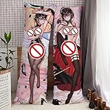 ENLAIR Anime Hugging Body Pillow Case 19'x59' Dakimakura Cover Comic Waifu Pillowcase Cute Girl Two Sides Print Otakku Cushion Case (Uncensored_b)