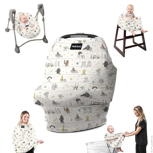 Image of Milk Snob Original Star Wars 5-in-1 Cover, Precious Padawans, Privacy for Breastfeeding, Baby Car Seat, Carrier, Stroller, High Chair, Shopping Cart, Lounger Canopy - Newborn Essentials, Nursing Top