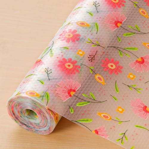 Image of Cooyes Shelf Liner - Premium Non-Adhesive Cabinet & Drawer Liner for Kitchen - Waterproof Shelf Paper with Modern Pattern - Durable EVA Cabinet Mat - Easy to Cut