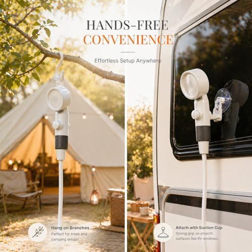 Ducha portátil para camping, bomba eléctrica recargable para exterior con cubo plegable, 3 modos de rociado, manguera de 2 metros, ducha con alimentación USB-C para camping, RV, viaje, baño de mascotas y riego de plantas miniatura 5