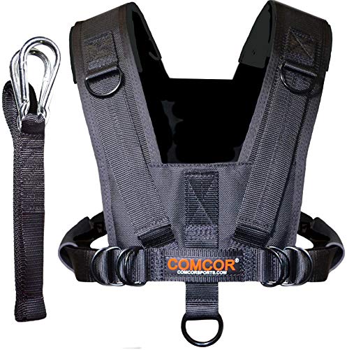 ComCor Pro Sled Harness with Padded Shoulders, Includes 9' Pull Strap - Made