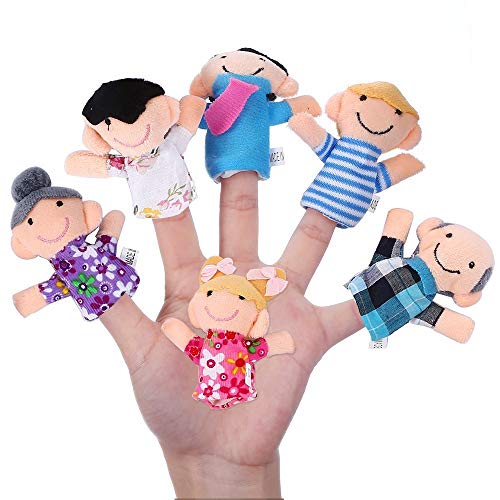 Ogquaton Happy Family digitación 6 Paquetes 6 x Marionetas de Dedo. Familia Feliz Miembro Figura títere Conjunto. T Elegante y Popular