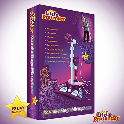 Kids Karaoke Machine with 2 Microphones and Adjustable Stand,AUX Port, Music Sing Along with Flashing Stage Lights and Pedals for Fun Musical Effects - Image 7