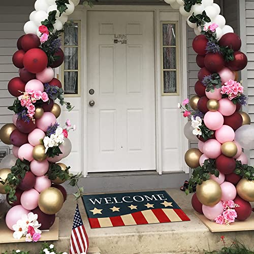 Comott Patriotic Welcome Doormat America Stars Memorial Day 4Th Of July Independence Day Floor Mat Indoor Outdoor Entrance Bathroom Non-Slip Holiday Decorations, 17 X 29 Inches #TOP4