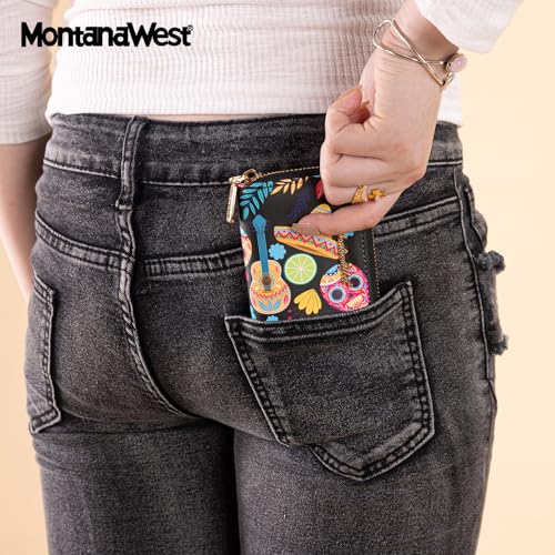 Image of Montana West Credit Card Holder Small RFID Wallet Compact Mini Card Organizer Case with Zipper Gifts