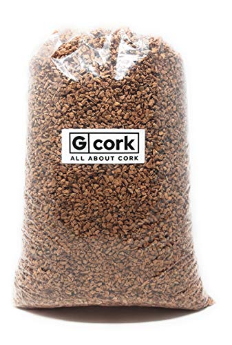 Corcho Granulado, 3-8 mm, 10 litros, Sustrato de Corcho, Corcho Triturado, Terrarios, Suelo, Decoracíon Cover