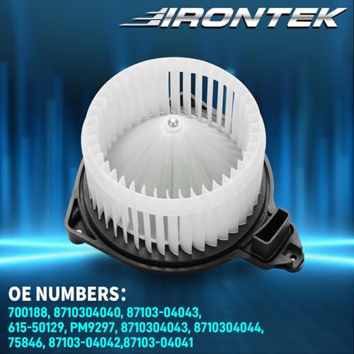 Image of IRONTEK AC Blower Motor with Fan 700188 Fit for Toyota Tacoma 2005 2006 2007 2008 2009 2010 2011 2012 2013 2014 2015, Blower Motor Assembly 615-50129 8710304040 87103-04043 PM9297 8710304044