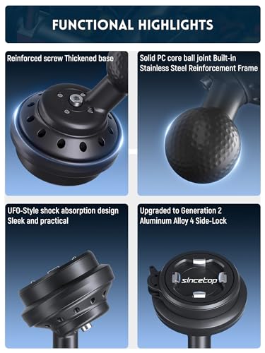 Image of sincetop Universal 1 inch Ball Motorcycle Phone Mount with Vibration Dampener Module,Quick Release Motor Bike /Mountain Bicycle /Road MTB Bike Smartphone Holder 【Double Socket Arm not Included】