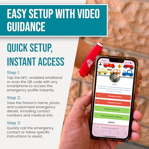 Image of Smart Bands for Kids if Lost, Child Safety ID Wristband for Autism, Autism Awareness Medical Alert Bracelet, Disney Accessories for Autism, Wristband Food Allergy, Food Allergy Awareness, QR code Bracelet for Kids
