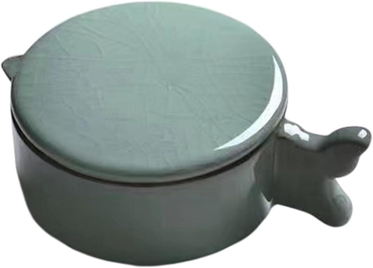 Amazon | 墨池 硯 レトロ 硯石 筆置き 青磁 円硯 書道液・顔彩用 筆架