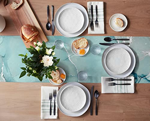 Table Runner, Aqua Marble Texture Abstract For Dining Room, Kitchen, Living Room, Holiday And Party Table Decor 13"X72" #TOP2